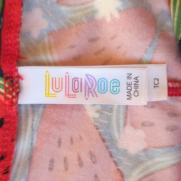 LulaRoe Watermelon Leggings TC2 Red Pattern - Picture 5 of 11